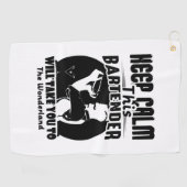Bartender Shirt - Houd deze Bartender T shirt Golfhanddoek (Horizontaal)
