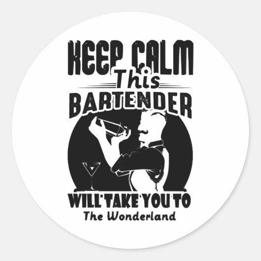 Bartender Shirt - Houd deze Bartender T shirt Ronde Sticker (Voorkant)