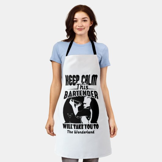 Bartender Shirt - Houd deze Bartender T shirt Schort (Gedragen)