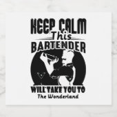 Bartender Shirt - Houd deze Bartender T shirt Sparkling Wijnetiket (Enkel label)