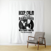 Bartender Shirt - Houd deze Bartender T shirt Wandkleed (In situ)