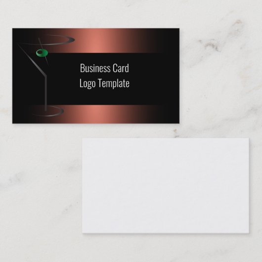 Bartender Sjabloon Visitekaartje Logo Cocktail (Voorkant / Achterkant)
