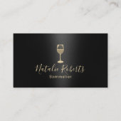Bartender Sommelier Black & Gold Wine Visitekaartje (Voorkant)