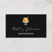 Bartender Sommelier Tropical Cocktail  Black Visitekaartje (Voorkant)