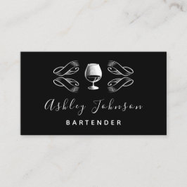 Bartender Sommelier Tropische Cocktail Zwart & Wit Visitekaartje