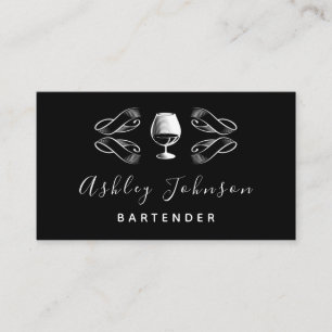 Bartender Sommelier Tropische Cocktail Zwart & Wit Visitekaartje
