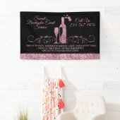 Bartender sprankelend roze Zwart Spandoek (Insitu)
