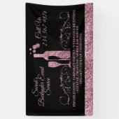 Bartender sprankelend roze Zwart Spandoek (Verticaal)
