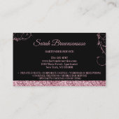 Bartender sprankelend roze Zwart Visitekaartje (Achterkant)