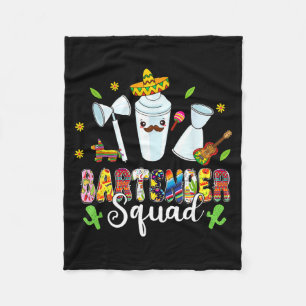 Bartender Squad Laat Feest Cinco De Mayo Mexicaans Fleece Deken