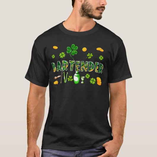 Bartender St Patrick's Day kostuum C bijpassende f T-shirt (Voorkant)