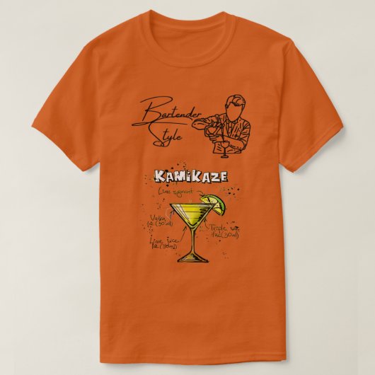 Bartender Style Kamikaze T-shirt (Design voorkant)