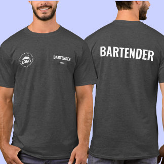 Bartender T-shirt uniform met persoonlijke naam en