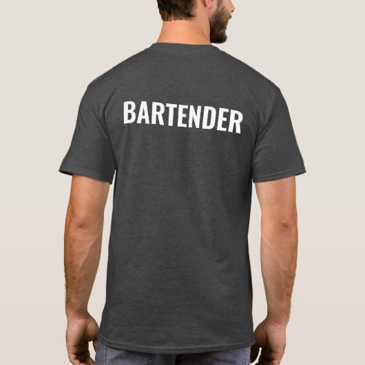 Bartender T-Shirt Uniform Personalized Name Logo (Achterkant)