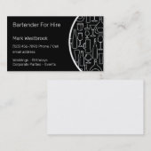Bartender te huur modern visitekaartje (Voorkant / Achterkant)