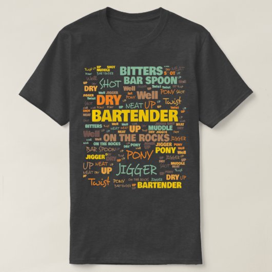 Bartender-terminologie Algemeen gebruikte bartende T-shirt (Design voorkant)