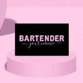 Bartender Typografie Handtekening Kalligrafie Zwar Visitekaartje