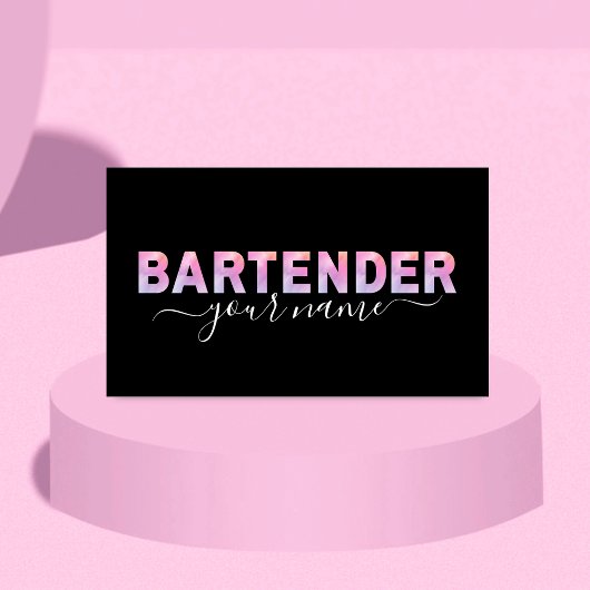 Bartender Typografie Handtekening Kalligrafie Zwar Visitekaartje