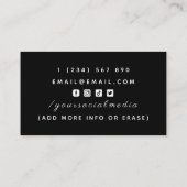 Bartender Typografie Handtekening Kalligrafie Zwar Visitekaartje (Achterkant)