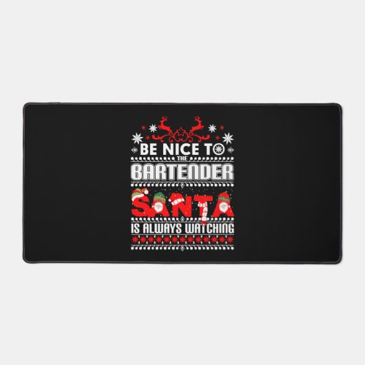 Bartender Ugly KerstSweater Gift Funny Barten Bureaumat (Voorkant)