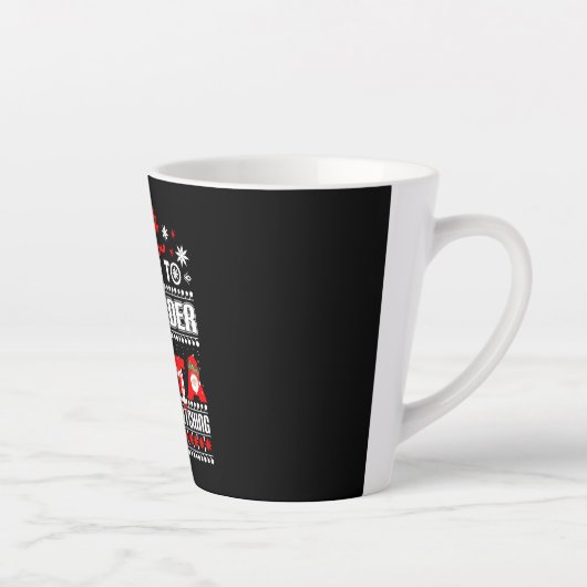 Bartender Ugly KerstSweater Gift Funny Barten Latte Mok (Rechts)