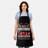 Bartender Ugly KerstSweater Gift Funny Barten Schort (Gedragen)