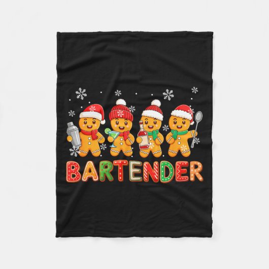 Bartender Vacaturegroep Kerst Gingerbreads Kerstko Fleece Deken (Voorkant)