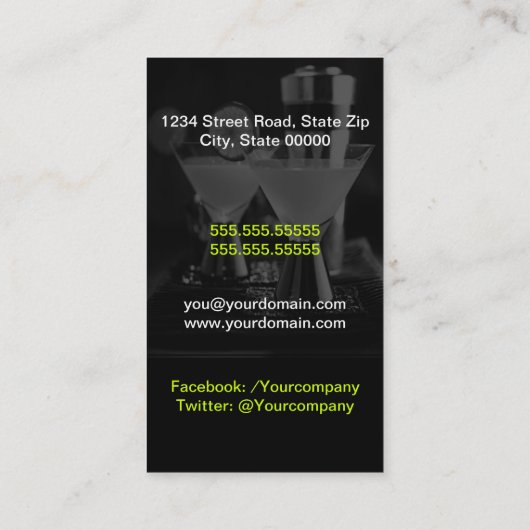 Bartender Visitekaartje (Achterkant)