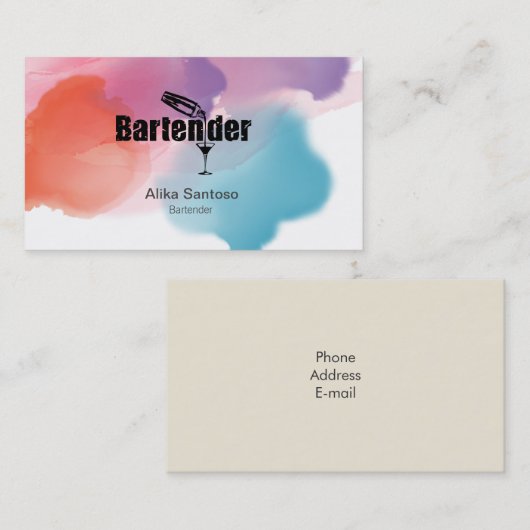 Bartender Visitekaartje (Voorkant / Achterkant)