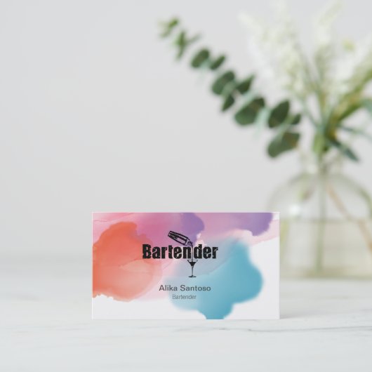 Bartender Visitekaartje (Staand voorkant)