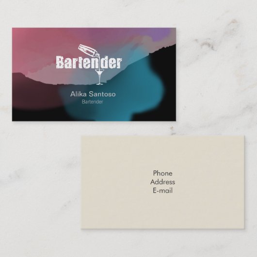 Bartender Visitekaartje (Voorkant / Achterkant)
