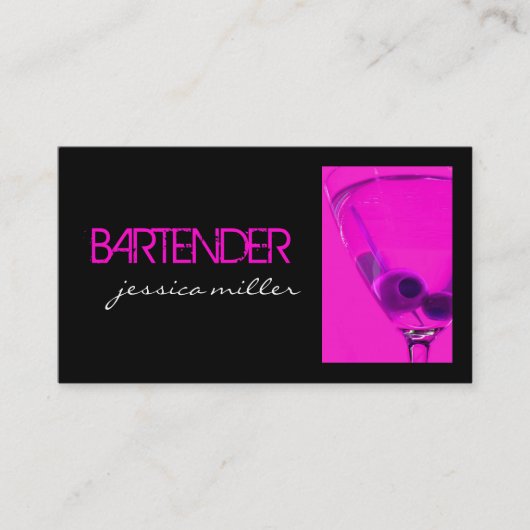 Bartender Visitekaartje (Voorkant)