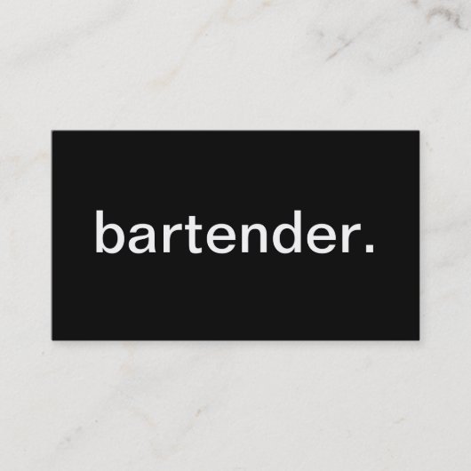 Bartender Visitekaartje (Voorkant)