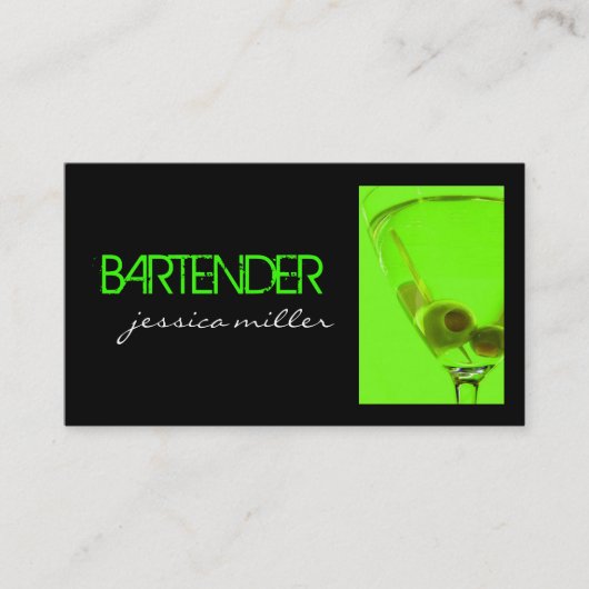 Bartender Visitekaartje (Voorkant)
