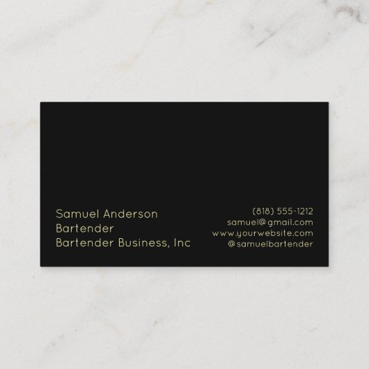 Bartender Visitekaartjes (Achterkant)