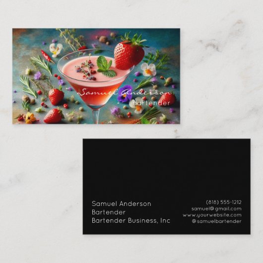 Bartender Visitekaartjes (Voorkant / Achterkant)