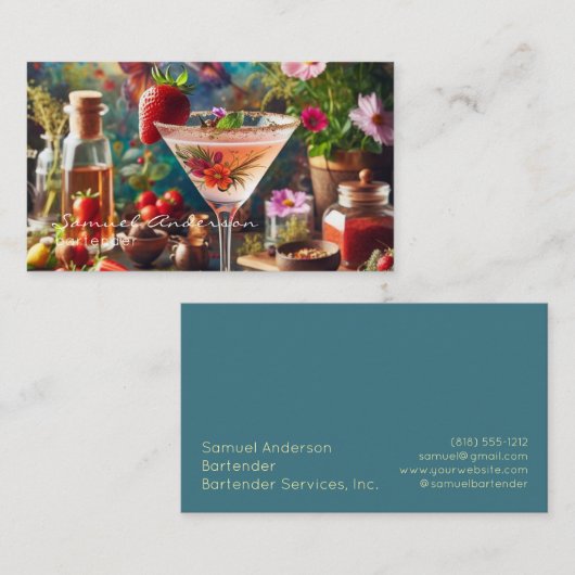 Bartender Visitekaartjes (Voorkant / Achterkant)