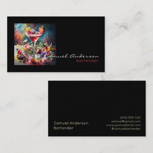 Bartender Visitekaartjes (Voorkant / Achterkant)