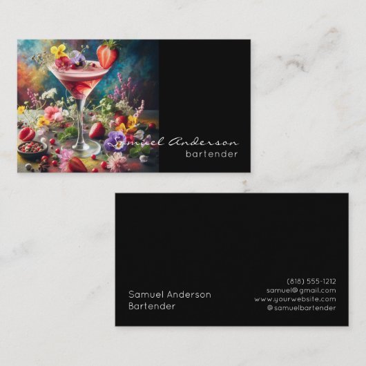 Bartender Visitekaartjes (Voorkant / Achterkant)