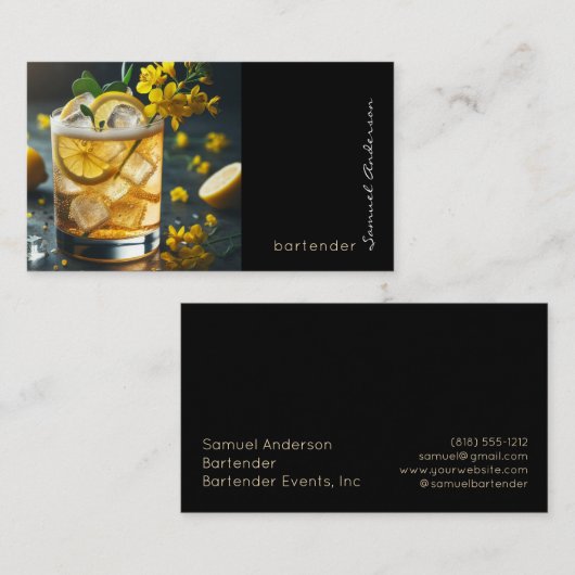 Bartender Visitekaartjes (Voorkant / Achterkant)
