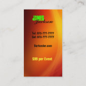 Bartender Visitekaartjes (Achterkant)