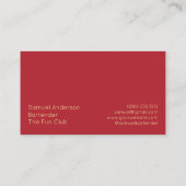 Bartender Visitekaartjes (Achterkant)