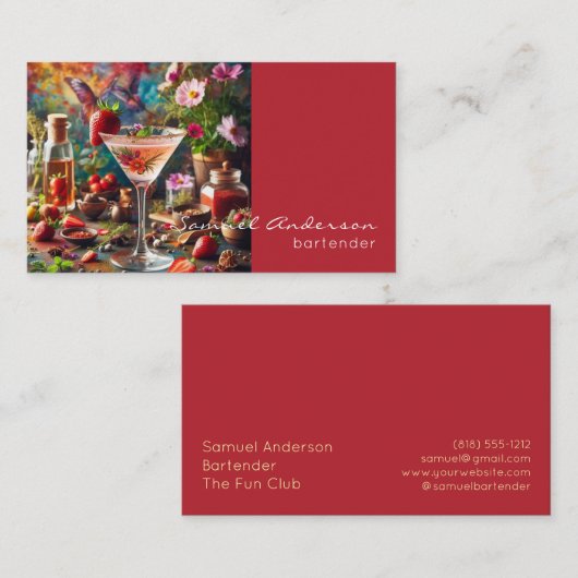 Bartender Visitekaartjes (Voorkant / Achterkant)
