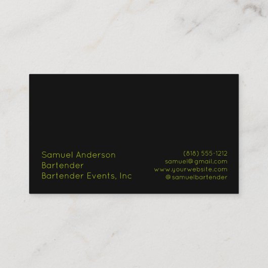 Bartender Visitekaartjes (Achterkant)