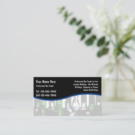 Bartender Visitekaartjes (Staand voorkant)
