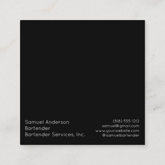 Bartender Visitekaartjes (Achterkant)