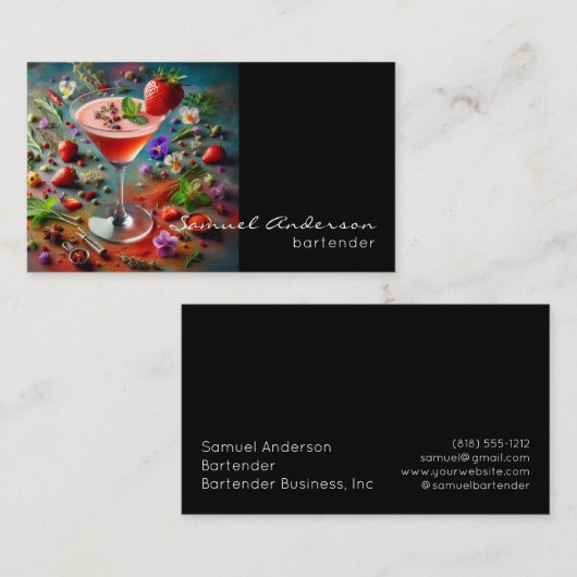 Bartender Visitekaartjes (Voorkant / Achterkant)