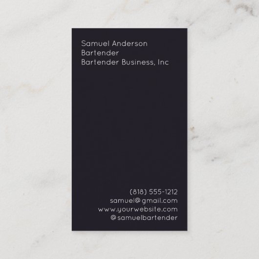 Bartender Visitekaartjes (Achterkant)