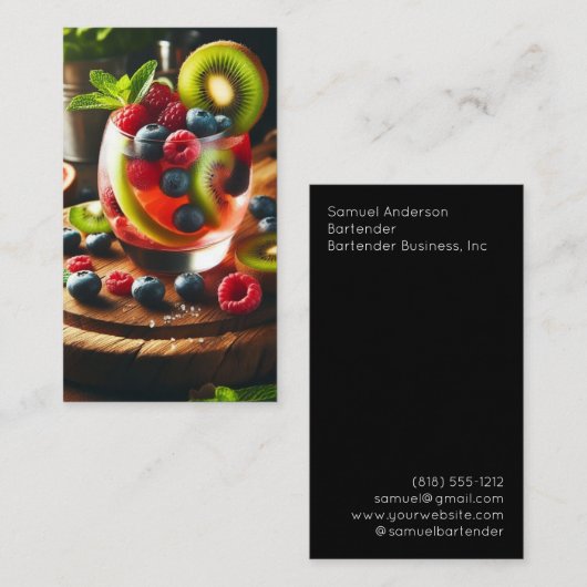 Bartender Visitekaartjes (Voorkant / Achterkant)