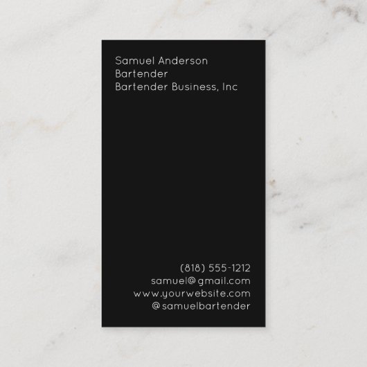 Bartender Visitekaartjes (Achterkant)